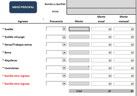 Calculadora Ingresos